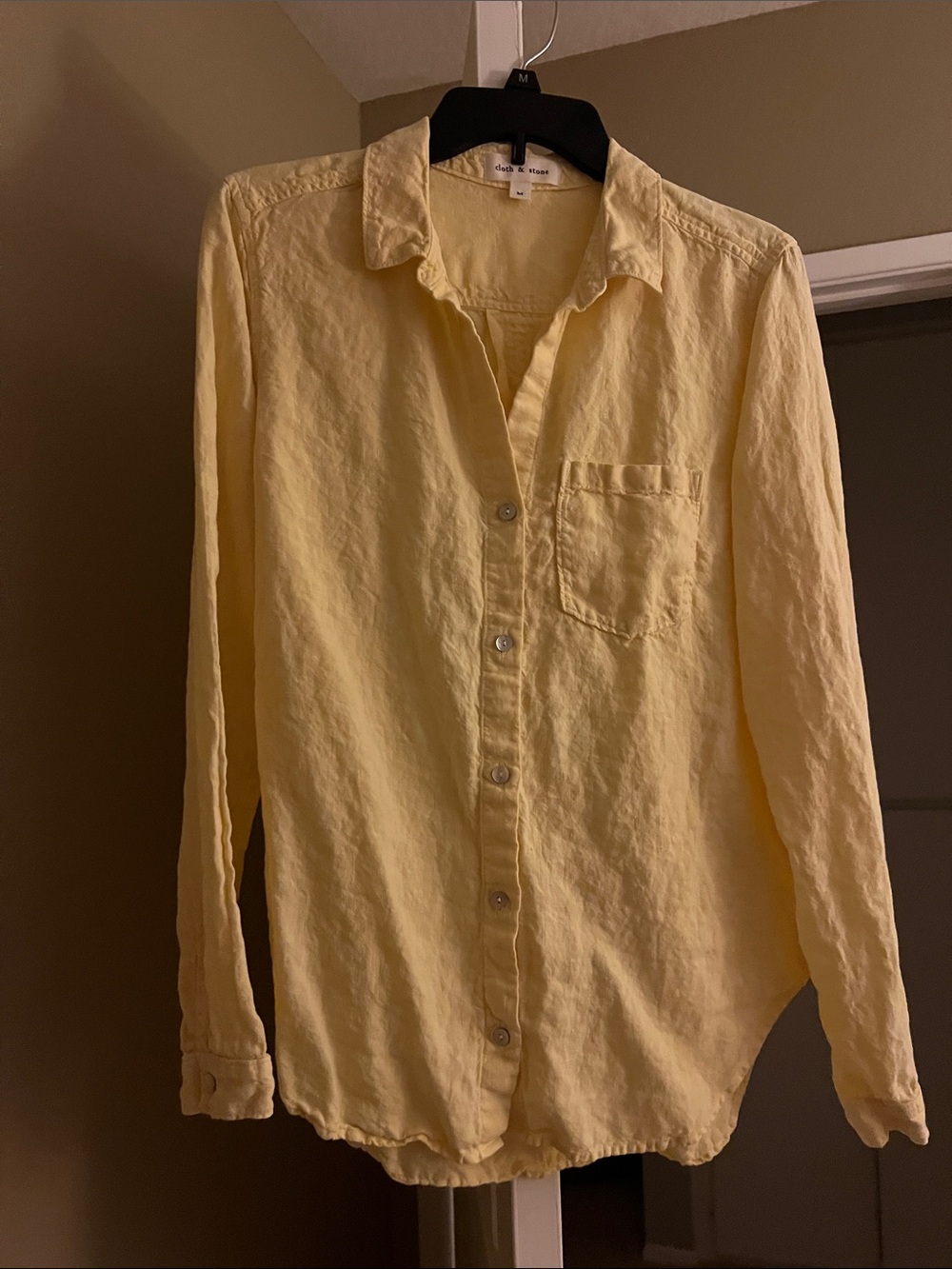 cloth & stone Pale Yellow Long-Sleeve Button-Down Shirt